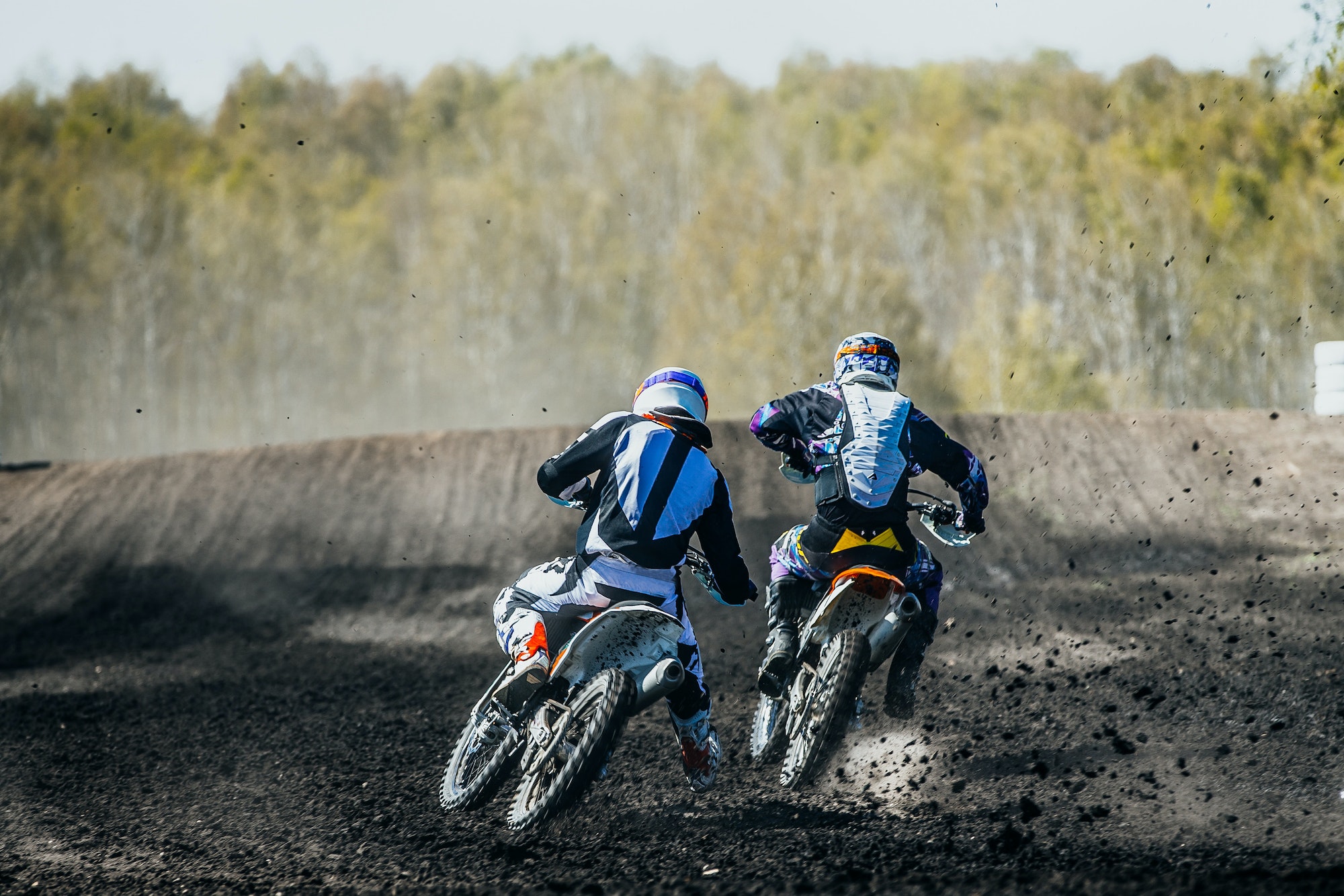 Two racer on motorcycles