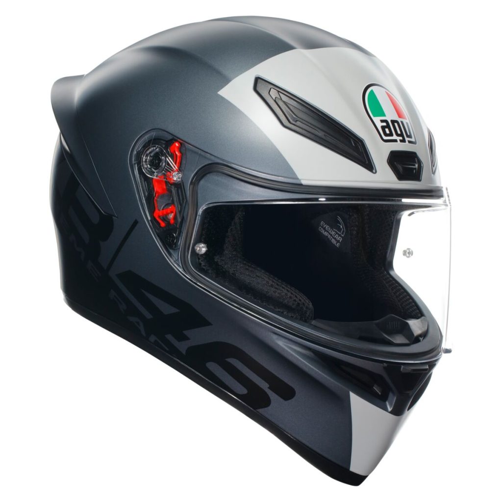 Casco AGV K1 S Limit 46 Matte, certificacion DOT y ECE22.06, resina termoplastica, cierre doble D, 100 % de protección UV