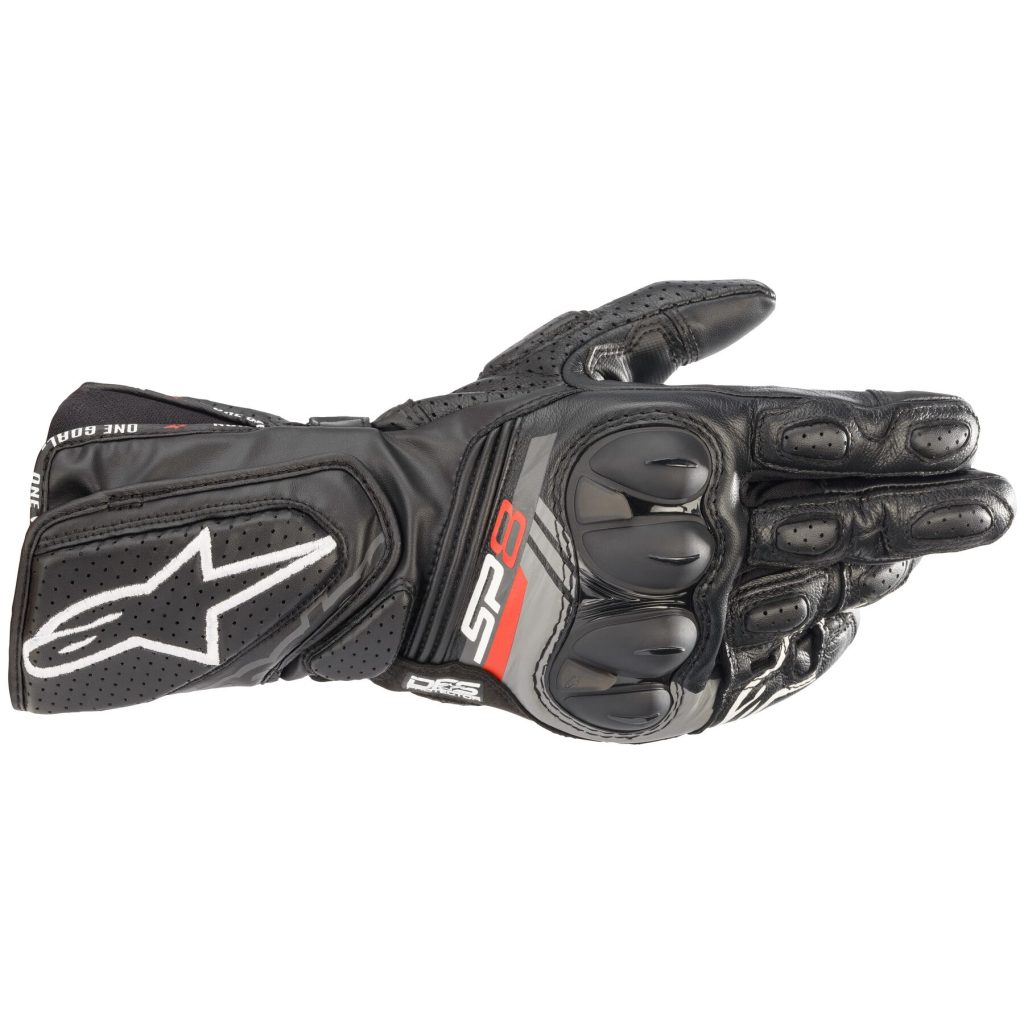 Guantes Alpinestars SP-8 V3, deportivos, cuero sintético y cuero de cabra, dedos compatibles con pantallas táctiles