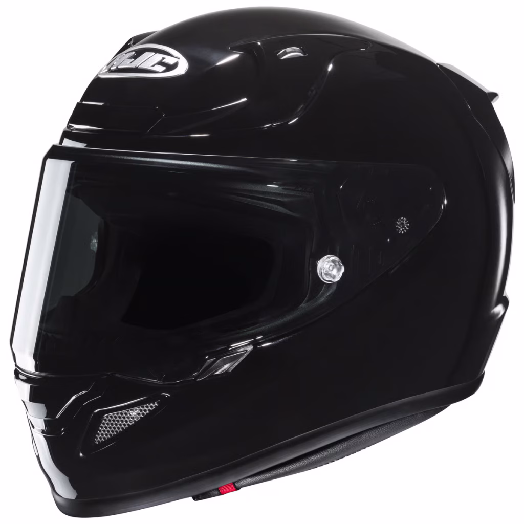 Casco HJC RPHA 12N Negro Brillante, fibra de carbon y fibra de vidrio, certificacion ECE22.06 y DOT, visera negra y pinlock incluido, bloqueo de visera para mayor seguridad en conducción deportiva