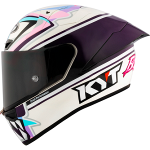 Casco KYT KX-1 Race GP Bastianini 2024 Brillante, Certifiacion ECE 22.06/FIM, fibra tricomposite y aramida, cierre de visera de carreras, 1450 g