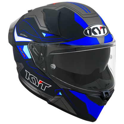 KYT R2R LED Azul/Negro Matte, certificacion ECE 22.06 y DOT, termoplástico avanzado ADT, cierre doble D, lentes internos oscuros - Imagen 4