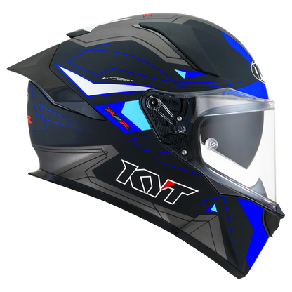 KYT R2R LED Azul/Negro Matte, certificacion ECE 22.06 y DOT, termoplástico avanzado ADT, cierre doble D, lentes internos oscuros - Imagen 5