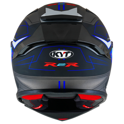 KYT R2R LED Azul/Negro Matte, certificacion ECE 22.06 y DOT, termoplástico avanzado ADT, cierre doble D, lentes internos oscuros - Imagen 7