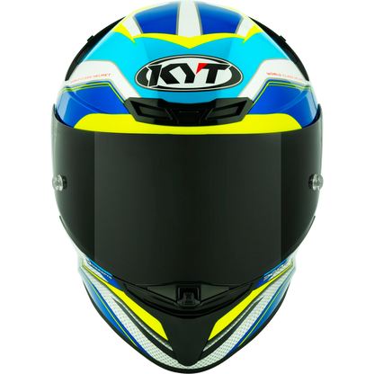 Casco KYT TT Revo Grand Prix Blanco/Azul, certificacion ECE 22.06 y DOT, termoplástico avanzado ADT, cierre doble D - Imagen 3