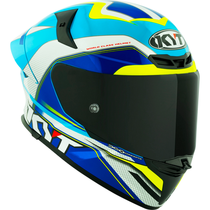 Casco KYT TT Revo Grand Prix Blanco/Azul, certificacion ECE 22.06 y DOT, termoplástico avanzado ADT, cierre doble D - Imagen 4