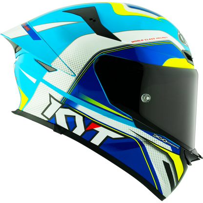 Casco KYT TT Revo Grand Prix Blanco/Azul, certificacion ECE 22.06 y DOT, termoplástico avanzado ADT, cierre doble D - Imagen 5