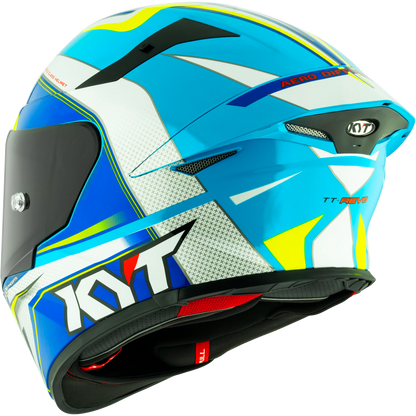 Casco KYT TT Revo Grand Prix Blanco/Azul, certificacion ECE 22.06 y DOT, termoplástico avanzado ADT, cierre doble D - Imagen 8