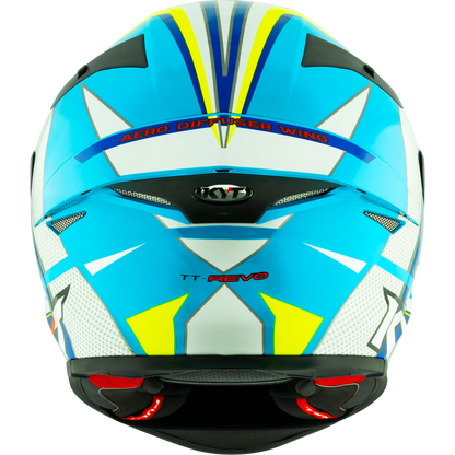 Casco KYT TT Revo Grand Prix Blanco/Azul, certificacion ECE 22.06 y DOT, termoplástico avanzado ADT, cierre doble D - Imagen 7