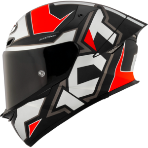 Casco KYT TT Revo Electron Gris/Rojo Matte, certificacion ECE 22.06 y DOT, termoplástico avanzado ADT, cierre doble D