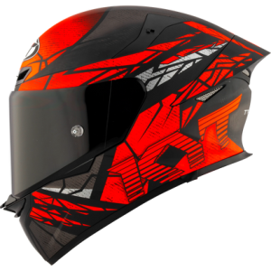 Casco KYT TT Revo Combustion Rojo, certificacion ECE 22.06 y DOT, termoplástico avanzado ADT, cierre doble D
