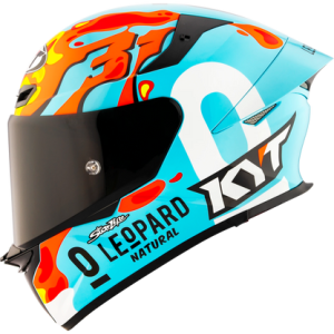 Casco KYT TT Revo Leopard Aragon, certificacion ECE 22.06 y DOT, termoplástico avanzado ADT, cierre doble D