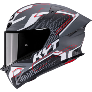 Casco KYT TT Revo Speeding Gris Matte, certificacion ECE 22.06 y DOT, termoplástico avanzado ADT, cierre doble D