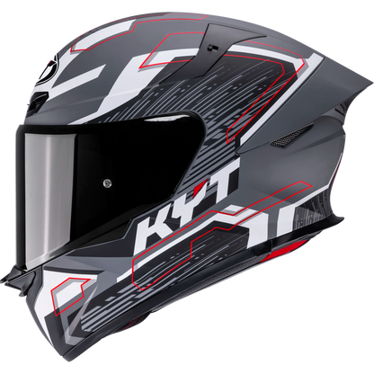 Casco KYT TT Revo Speeding Gris Matte, certificacion ECE 22.06 y DOT, termoplástico avanzado ADT, cierre doble D