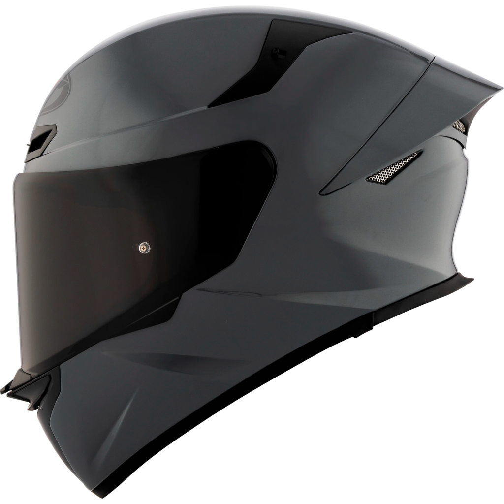 Casco KYT TT Revo gris nardo brillante, certificacion ECE 22.06 y DOT, termoplástico avanzado ADT, cierre doble D