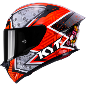 Casco KYT TT Revo Gino Rea, certificacion ECE 22.06 y DOT, termoplástico avanzado ADT, cierre doble D