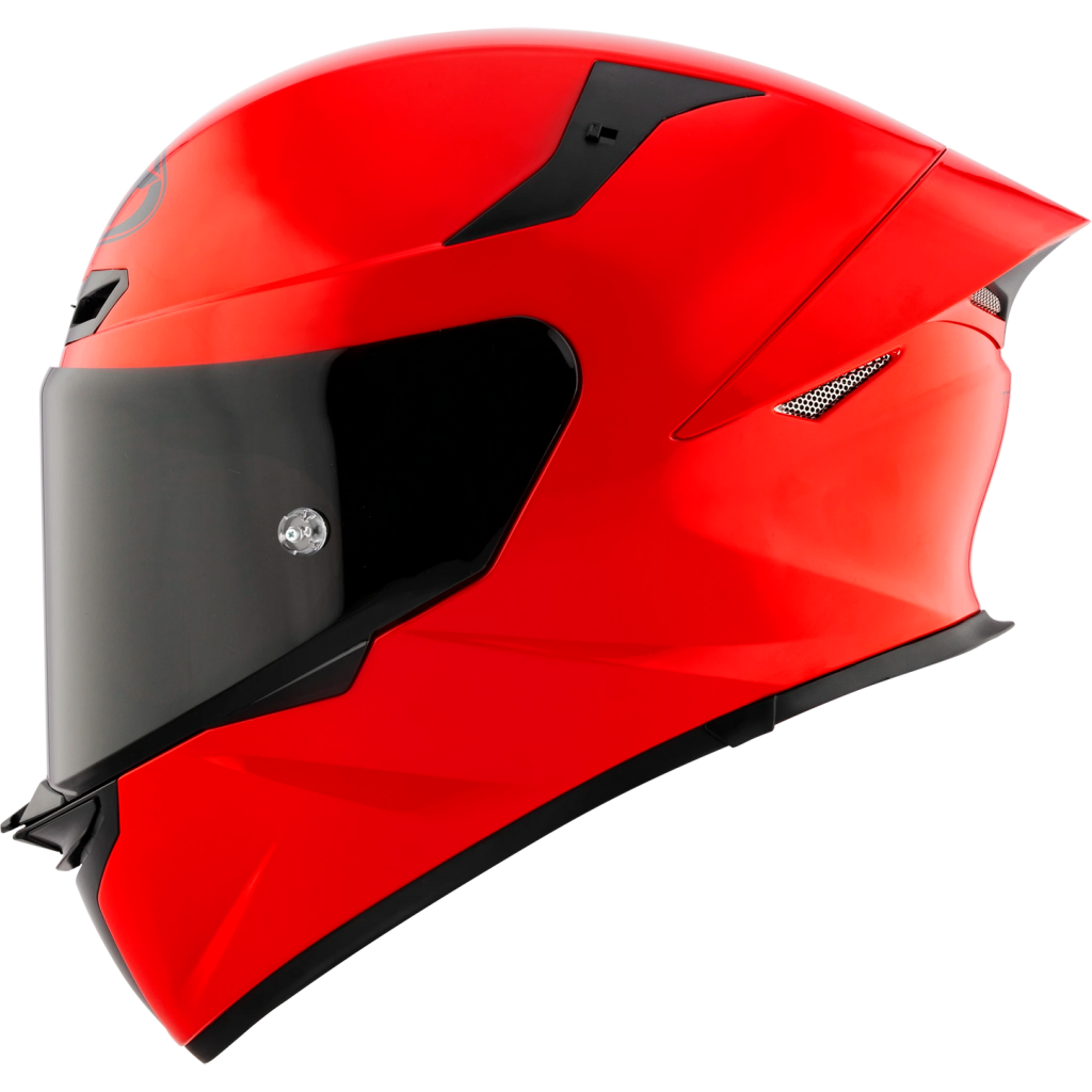 Casco KYT TT Revo rojo brillante, certificacion ECE 22.06 y DOT, termoplástico avanzado ADT, cierre doble D