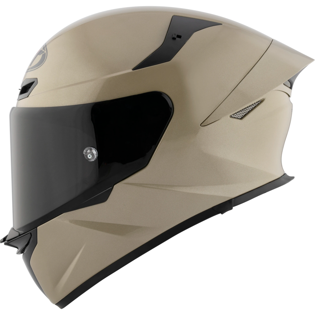 Casco KYT TT Revo arena/perla brillante, certificacion ECE 22.06 y DOT, termoplástico avanzado ADT, cierre doble D
