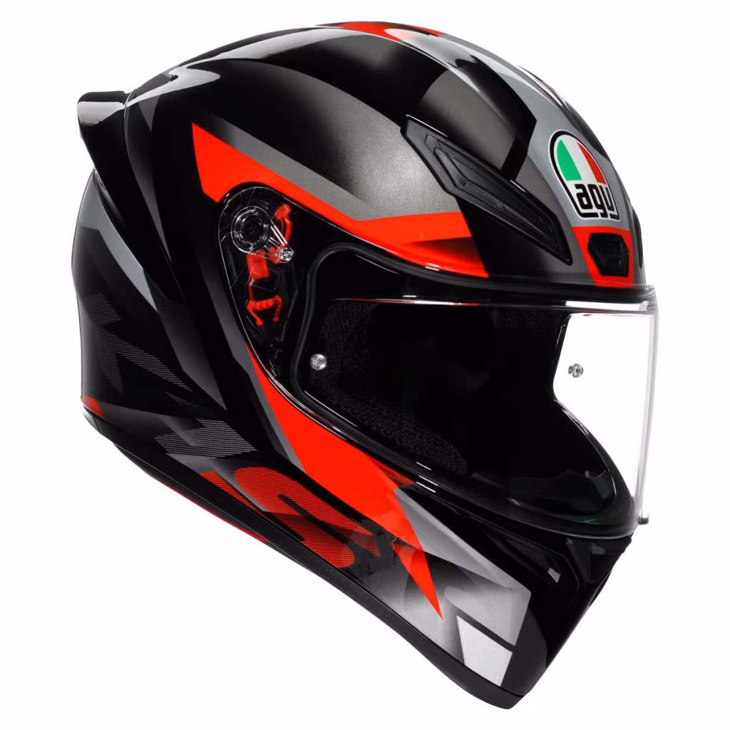 Casco AGV K1 S Fastlap Brillante, certificacion DOT y ECE22.06, resina termoplastica, cierre doble D, 100 % de protección UV