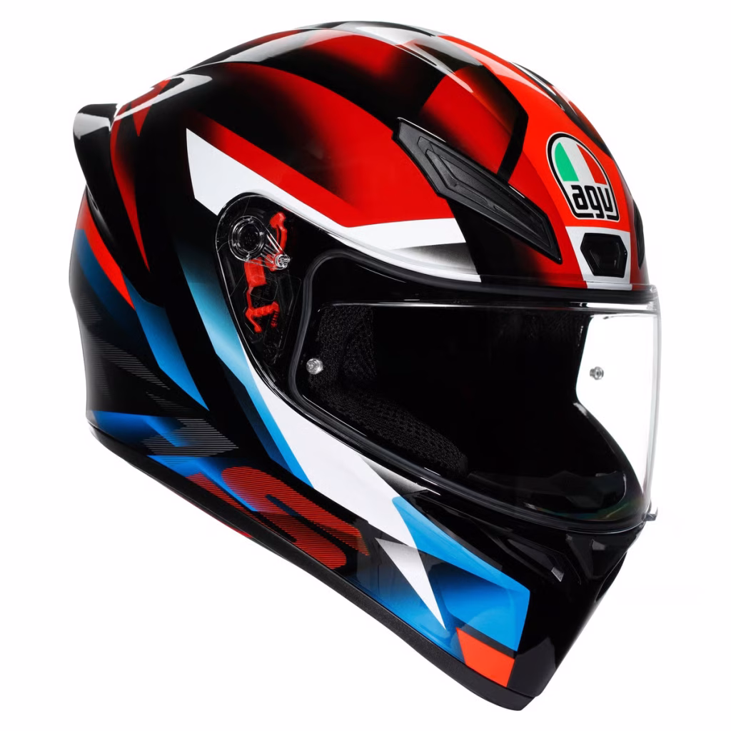Casco AGV K1 S Fastlap Brillante, certificacion DOT y ECE22.06, resina termoplastica, cierre doble D, 100 % de protección UV