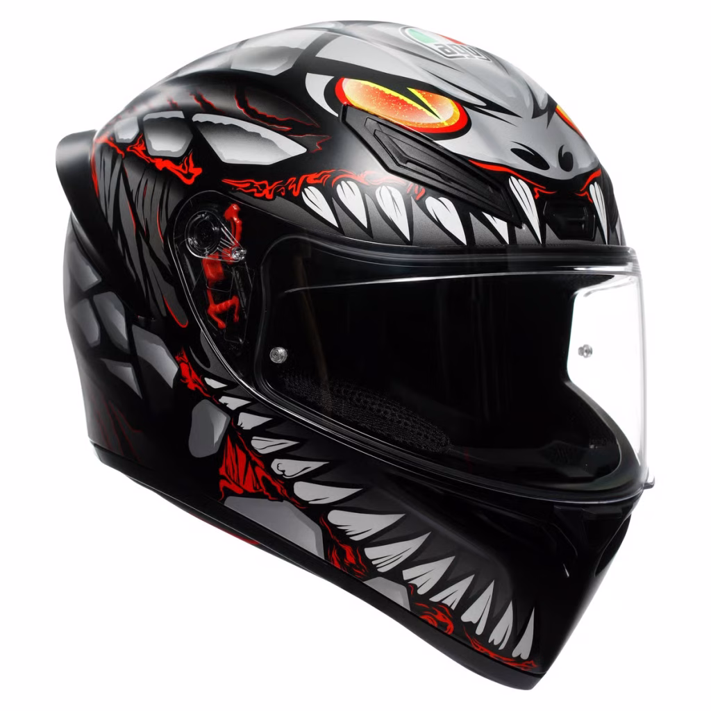 Casco AGV K1 S Lyzard Matte, certificacion DOT y ECE22.06, resina termoplastica, cierre doble D, 100 % de protección UV