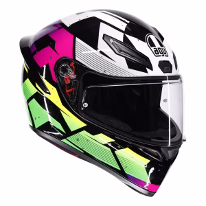 Casco AGV K1 S Punkpulse Brillante, certificacion DOT y ECE22.06, resina termoplastica, cierre doble D, 100 % de protección UV