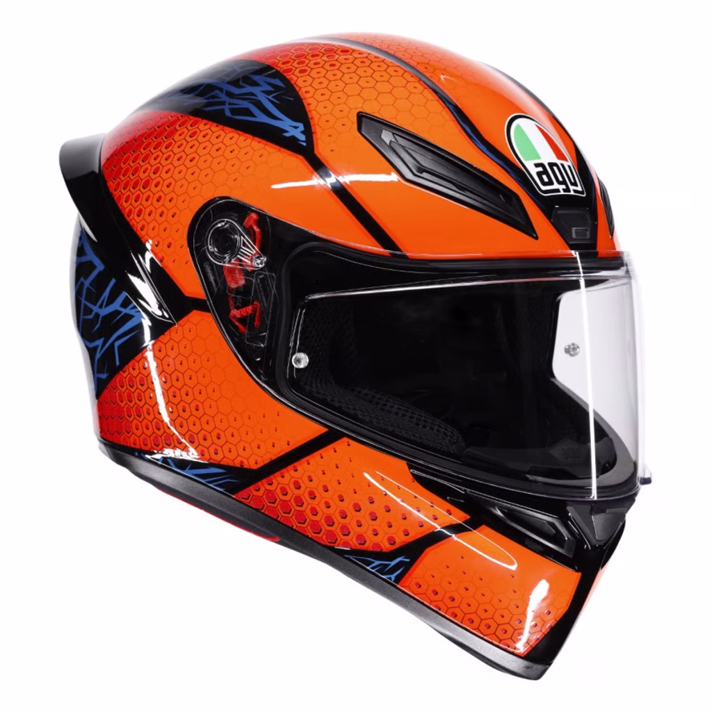 Casco AGV K1 S Speedarmor Brillante, certificacion DOT y ECE22.06, resina termoplastica, cierre doble D, 100 % de protección UV