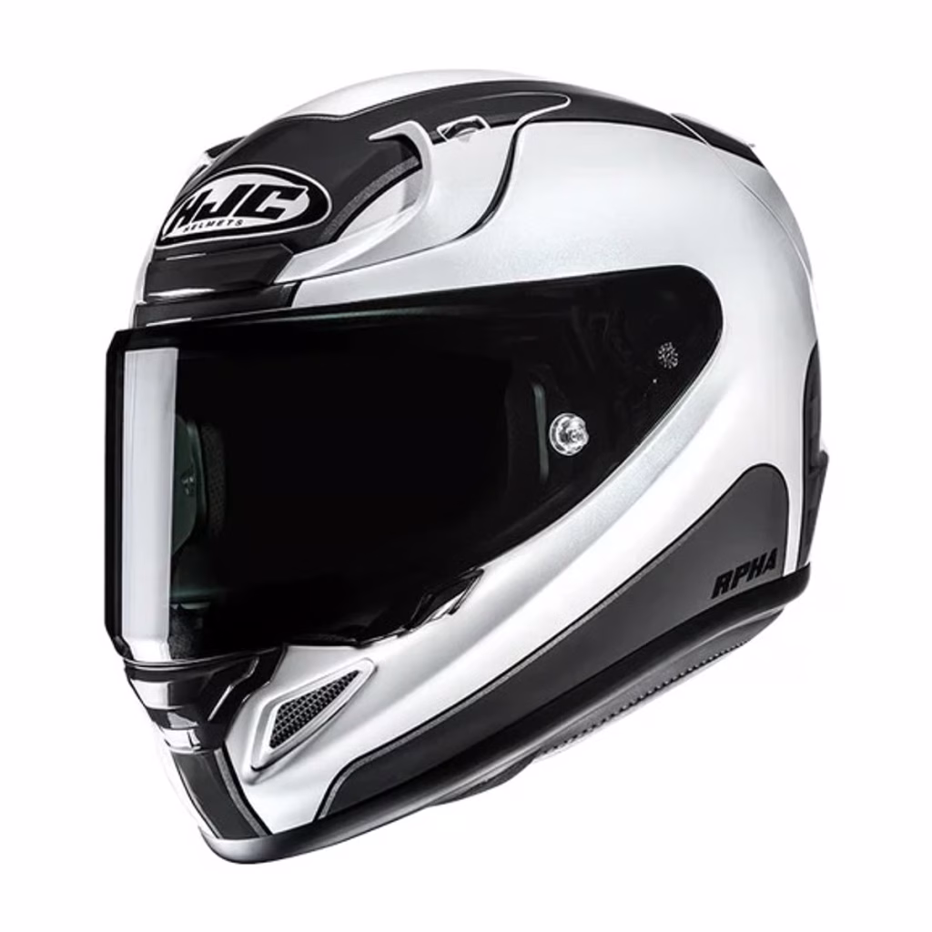Casco HJC RPHA 12N Respon Blanco Brillante, DOT y ECE 22.06, fibra de carbon y fibra de vidrio, incluye visera negra y pinlock, ventilacion mejorada, bloqueo de visera para mayor seguridad en conducción deportiva