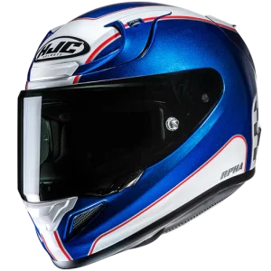 Casco HJC RPHA 12N Respon Azul Brillante, DOT y ECE 22.06, fibra de carbon y fibra de vidrio, incluye visera negra y pinlock, ventilacion mejorada, bloqueo de visera para mayor seguridad en conducción deportiva