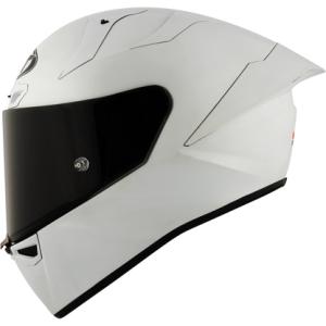 Casco KYT KX-1 Race GP Carbon Blanco Matte, Certifiacion ECE 22.06/FIM, fibra tricomposite y aramida, cierre de visera de carreras, 1450 g