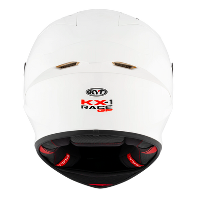 Casco KYT KX-1 Race GP Carbon Blanco Brillante, Certifiacion ECE 22.06/FIM, fibra tricomposite y aramida, cierre de visera de carreras, 1450 g - Imagen 7