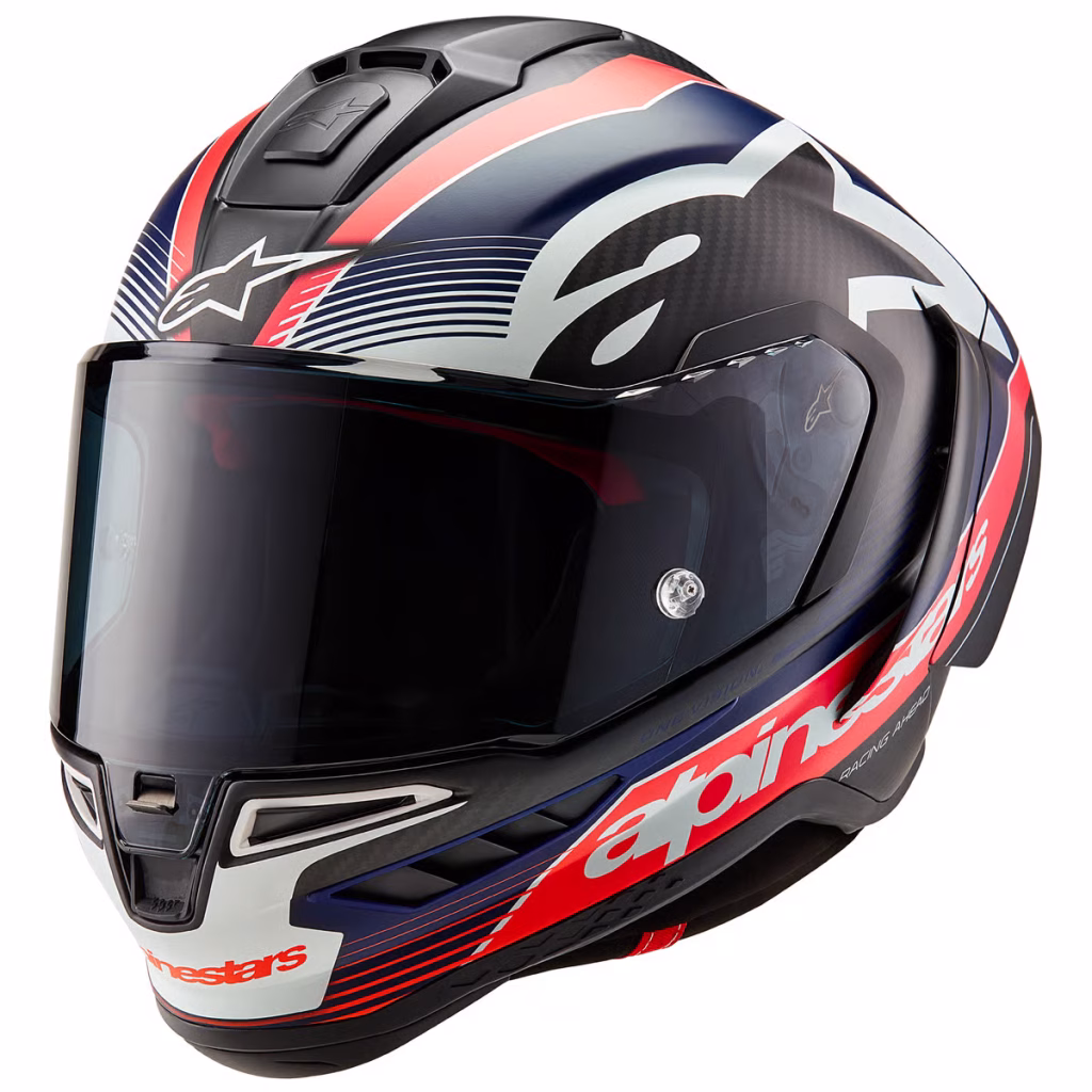 Casco Alpinestars Supertech R10 Carbon Team Matte, Certificacion ECE 22.06/DOT/FIM, carbono 3K, ventilacion estrategica, visera negra, Pinlock, Tear-Off, cierre doble D