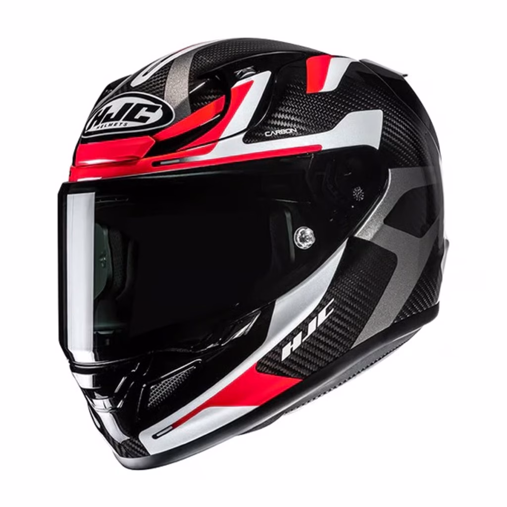 Casco HJC RPHA 12N Carbon Xentra Rojo Brillante, DOT y ECE 22.06, fibra de carbon y fibra de vidrio, incluye visera negra y pinlock, ventilacion mejorada, bloqueo de visera para mayor seguridad en conducción deportiva
