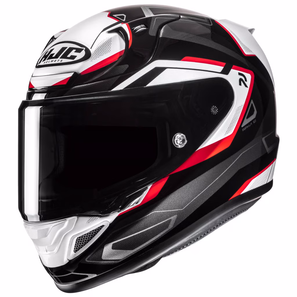 Casco HJC RPHA 12N Brels Rojo Brillante, DOT y ECE 22.06, fibra de carbon y fibra de vidrio, incluye visera negra y pinlock, ventilacion bloqueo de visera para mayor seguridad en conducción deportiva