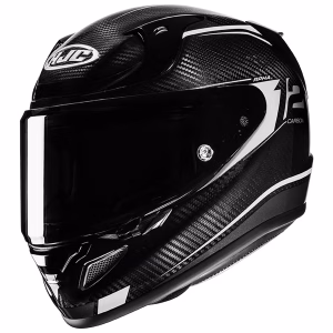 Casco HJC RPHA 12N Carbon Keres Brillante, DOT y ECE 22.06, fibra de carbon y fibra de vidrio, incluye visera negra y pinlock, ventilacion mejorada, bloqueo de visera para mayor seguridad en conducción deportiva
