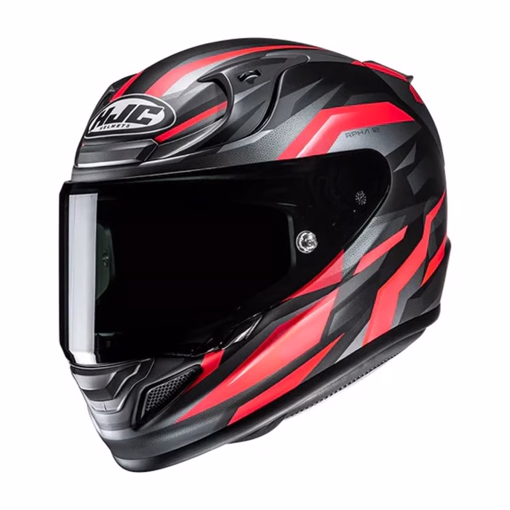 Casco HJC RPHA 12N Dravix Rojo, DOT y ECE 22.06, fibra de carbon y fibra de vidrio, incluye visera negra y pinlock, ventilacion bloqueo de visera para mayor seguridad en conducción deportiva